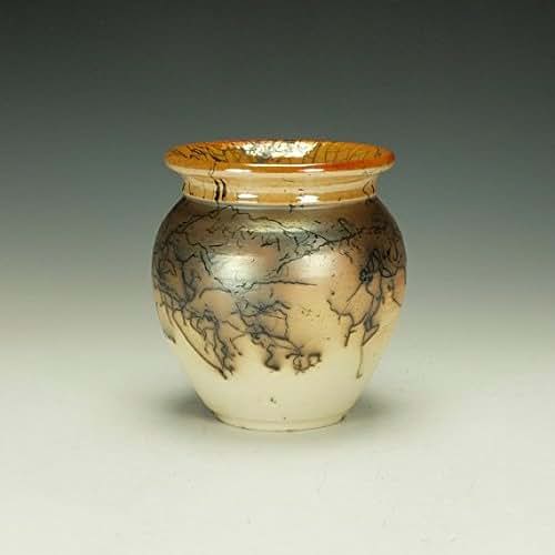 Horse hair Raku pottery Handmade