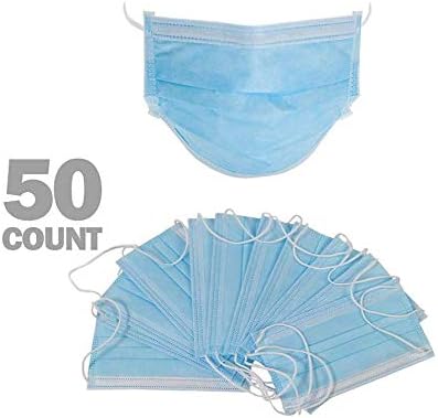 50Pcs Disposable 3-Layer Masks, Anti Dust Breathable Disposable Earloop Mouth Face Mask, Comfortable Medical Sanitary Surgical （in Stock）