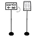 HAITIAN Sign Holder Poster Stand with Adjustable Height from 40” to 58”, Round Metal Base, Sign Frame Revolvable To Either Horizontal or Vertical View Display, for 11 X 17 Inch Poster - Black