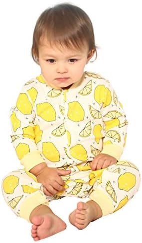 Fairy Wings Baby Girls Boys Long Sleeve Footed Pajamas Jumpsuit, Lemon US 9M Asia 6-9m