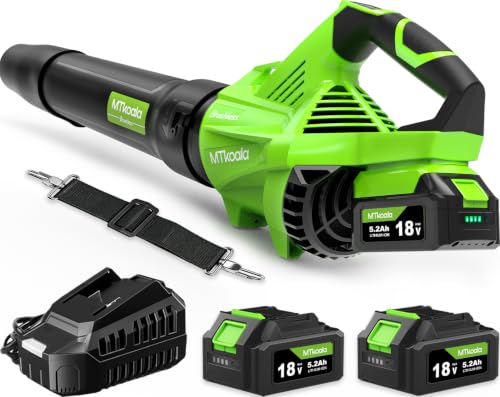 Akku Laubbläser mit Neuem, Verbessertem 1200W Brushless Motor, 700CFM / 200MPH, 3 Geschwindigkeitsstufen, bis zu 160 Min. Laufzeit, Handgeführter Elek