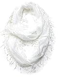 KMystic Lace Infinity with Long Fringe (White)