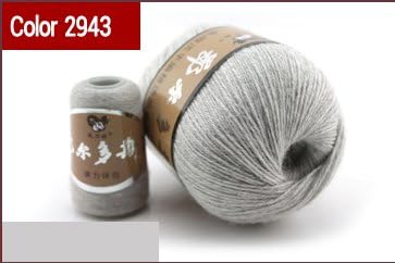 Best Quality 100% Mongolian Cashmere Hand-knitted Cashmere Yarn Wool Cashmere Knitting Yarn Ball Scarf Wool Yarny Baby 50 grams (2943 gray 2)