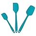 Cooptop Premium Silicone Spatula Set of 3 - Heat Resistant Baking Spoon & Spatulas - Pro Grade Non-stick Silicone with Steel Core(Teal Blue)