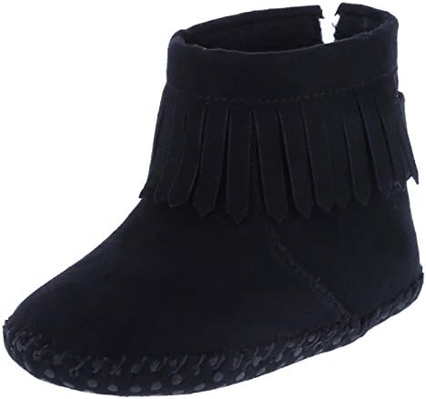 Teeny Toes Black Girls' Infant Farrah Fringe Boots 3 Regular