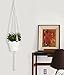 AshmanOnline Plant Hanger Macrame White 48 Inches Long with Silver Ring, Beautifully Handmade 4 Legs Arms Elegant Look for Use Indoors Outdoors Patio Balcony Deck Ceiling for Round & Square Pots