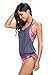 Lovezesent Womens Lined Up Vest Stripe Print Bikinis Swimsuit