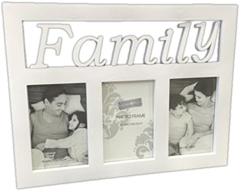 Family Photo Frame White Color with Three Openings