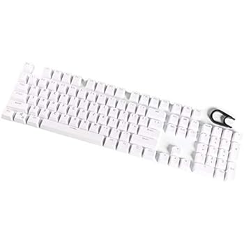 Seiorca 104 PBT Keycaps Double-Shot Backlit Keycap Set for Mechanical Keyboard with Key Puller (White)