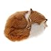 Dovewill Cute Realistic Sleeping Fox Stimulation Animal Interior Ornament Kids Children Home Decor Gift Yellow
