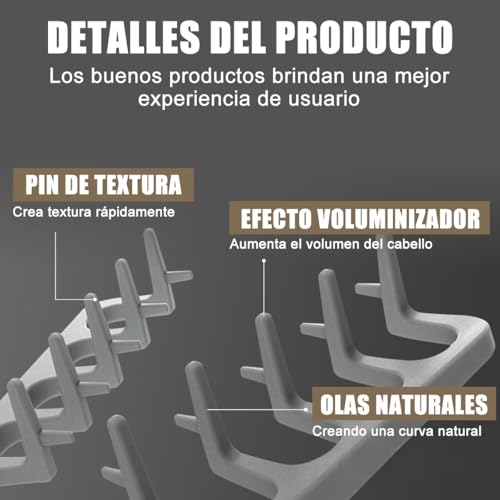 2 Piezas Peine de Textura para Hombre y Mujer, 2 en 1 Peine Plegable Styling Comb y Peine para Peinar Esponjoso, Apto para Todo Tipo de Cabello, Crea una Textura Voluminosa y un Peinado Ondulado