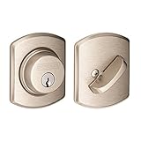 Schlage Single Cylinder Deadbolt with Greenwich Trim, Satin Nickel (B60 N GRW 619)
