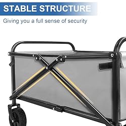 Collapsible Foldable Wagon, Beach Cart Large