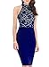 WOOSEA Women's Elegant Sleeveless Floral Lace Vintage Midi Cocktail Party Dress (Medium, Blue)