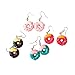 Lovely Donut Cake Dangle Earrings Acrylic Food Imitate Jewelry Donut Earrings for Women-4 Pairs Donut