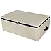 Lifewit Cotton Canvas Storage Bags Foldable Underbed Storage Bag for Comforters, Blanket, Bedding, Duvet, 100L