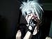 COPLY Men Silver White Short Anime Cosplay Wigs with Headwear Halloween wig Synthetic Wig 35cm 14