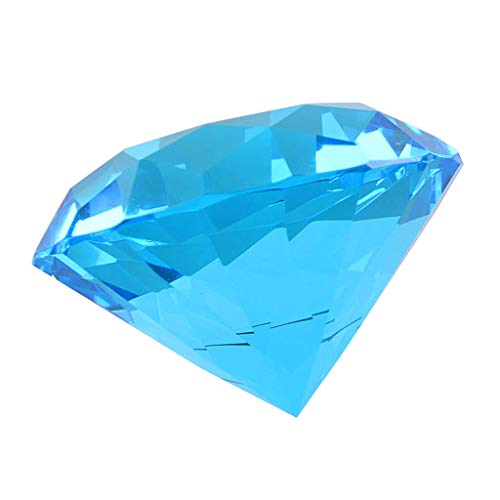 LONGWIN 50mm (2") Crystal Faceted Diamond Paperweight Wedding Favor Home Decor (Light Blue)