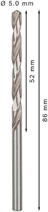 Bosch 10x PRO Metal HSS-G Twist Drill Bit Ø5.00 mm Standard Length view 3