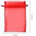 Akstore 100PCS 4x6inch (10x15cm) Drawstring Organza Jewelry Favor Pouches Wedding Party Festival Gift Bags Candy Bags (Red)