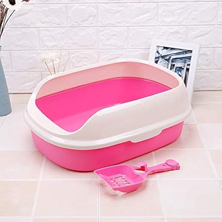 CJDCJ Katzenstreuschale Zum Senden Von Katzenstreuschaufel Halb Geschlossener Katzenklo Katzentoilette 41X28,5X17Cm