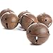 Package of 6 Large Rusty Tin Jingle Bells with Star Cutouts for Holiday and Home Decor