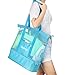 VWELL Mesh Beach Bag Insulated Picnic Cooler Beach Tote Bag for Women with Zipper Top