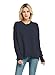 futurino Women's Crew Neck Solid Long Drop Sleeves Loose Knit Pullover Sweaters Black