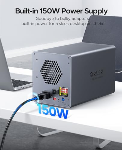 ORICO 3.5" SATA to USB 3.0 Aluminum Hard Drive Docking Station 4 SSD/HDD Slot with Power Supply and Fan Support RAID 0/1/5/10 (9848RU3)