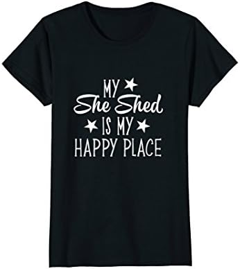Womens She Shed Happy Place Stars Womens Shirt Funny Mothers Gift