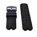 Ritche Black Rubber Silicone Divers Replacement Watch Strap/Band - Fits The Pebble Steel (Black PVD Clasp)