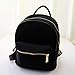 VIASA Women Gold Velvet Small Backpack School Book Shoulder Bag(Black)