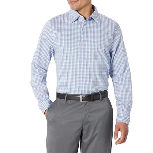 Amazon Essentials Men's Slim Fit Long Sleeve Wrinkle Resistant Stretch Dress Sh…