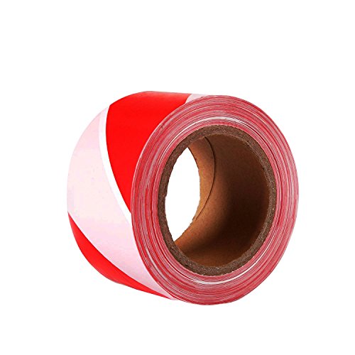 TopSoon Barricade Tape Striped Caution Tape Flagging Tape Red and White 2.8-Inch by 660-Feet Non-Adhesive