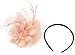 Cizoe Fascinators Hat for Women Tea Party Headband Kentucky Derby Wedding Cocktail Flower Mesh Feathers Hair Clip (B-Peach)