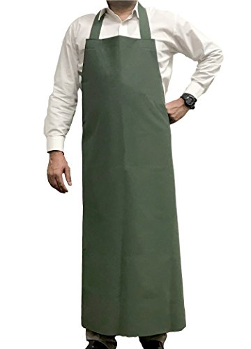 KLEEN CHEF Everyday General Use Polyester Dishwashing Apron, Extra Long Industrial Water and Oil Resistant Reusable PVC Leather