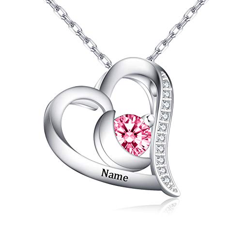 PalmLove Personalized Mother Heart Necklace with Birthstone