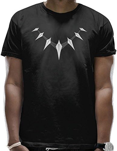 TravelMonster Panther Necklace Bla-CK Men's Short Sleeve T-Shirt Tee Round Neck Full 3D Graphic Printed