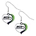 NFL Seattle Seahawks Women's Sports Team Logo Swirl Heart Glitter Earring Set, One Size, Multicolor