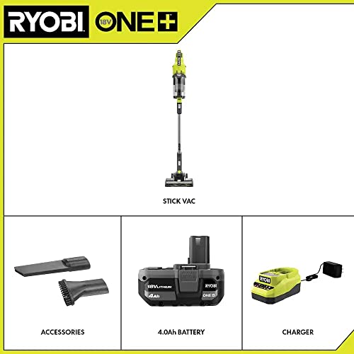 Pacroban ONE+ 18V Cordless Stick Vacuum Cleaner Kit with 4.0 Ah Battery photo 10