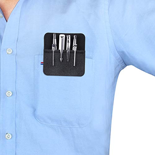 Wisdompro Genuine Leather Heavy Duty Pocket Protector Pen Holder Pouch