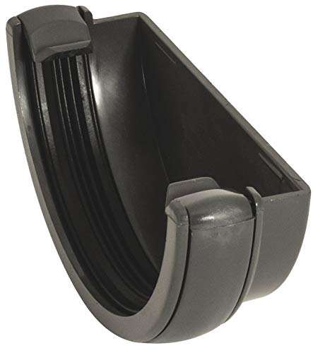 FloPlast RE1A Half-Round Gutter External Stop End 112mm Anthracite Grey