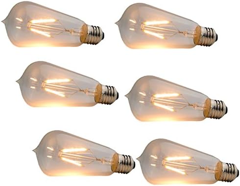 CIMC LLC 6 Pack Vintage Edison Light Bulb Dimmable LED Light Bulb Squirrel Cage Filament ST58 -Lmitation Tungsten Wire 2W 4W 220V E27 Medium Base (2)