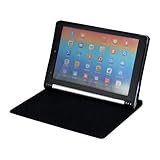 FanTEK Folio PU Leather Stand Case Cover for Lenovo Yoga Tablet 10 inch & Yoga Tablet 10 HD+ (Black)