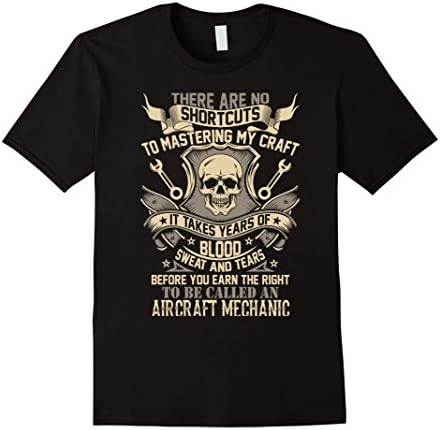 There Are No Shortcuts Aircraft Mechanic T-Shirt - Male 2XL - Black