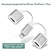 2 in 1 iPhone 7 / iPhone 7Plus adapter, Lamboy 2 in 1 Lightning Adapter, Lightning to Dual Lightning Splitter Cable with Charging & Audio for iPhone 7/7 Plus, Support Phone Communication Silver