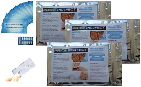 14 Price Perfect Teeth Whitening Strips - Professional Top Quality, Non Peroxide & Non Sensitive Tooth Gel White Strips. Revolutionary 30 Minute Safe Home Bleaching Treatment Whitener Kit with FREE Colour Shade Guide. EU & UK Approved (7 Days).