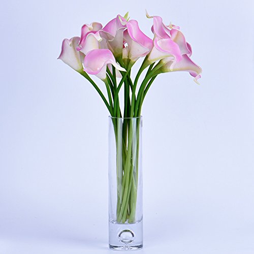 Wuudi 20pcs Calla Lily Bridal Wedding Bouquet head Latex Real Touch Flower Bouquets( Pink)