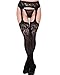 Sunnorn Women's Sexy Lace Lingerie High Waisted Garter Belt Pantyhose/Stockings (Black) Free Size fits Most