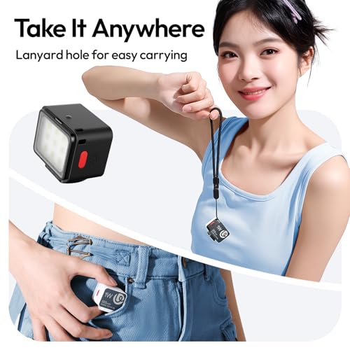 ULANZI DG01 Mini Cube Phone Light Portable LED Camera Light for DJI OSMO Pocket 4/3 Action Camera Sony zv-e 10 Canon r550,Support Magnetic Attraction & Type-C Charging for ULANZI JJ02 Tripod